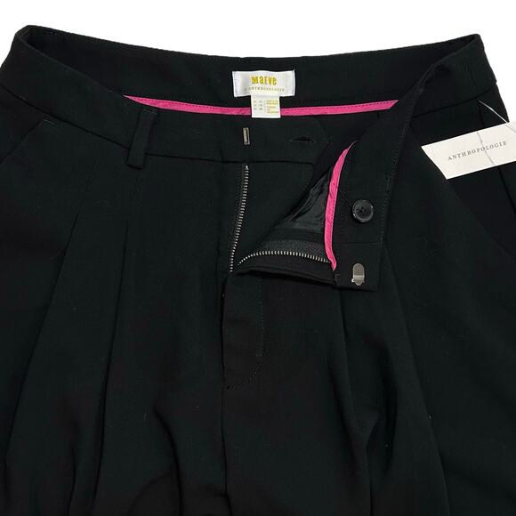 NWT Maeve THE AVERY Black Wide-Leg Pleated Trousers, Size 10 - Picture 4 of 15